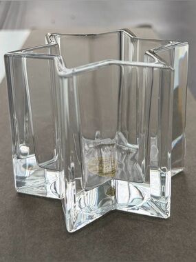 Italian lead clear crystal candleholder by ROC